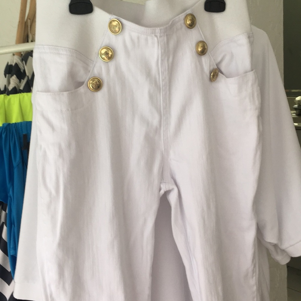 White cotton/spandex dress pants